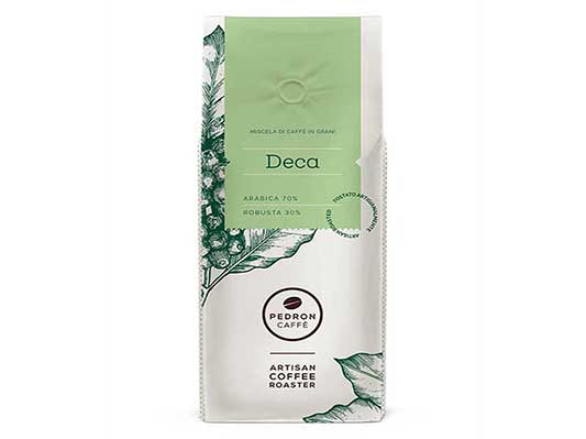 Pedron Caffè Deca 70% Arabica Decaf Coffee Beans – 1 kg