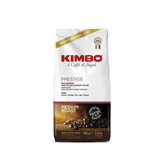 Kimbo coffee beans packaging on a white background