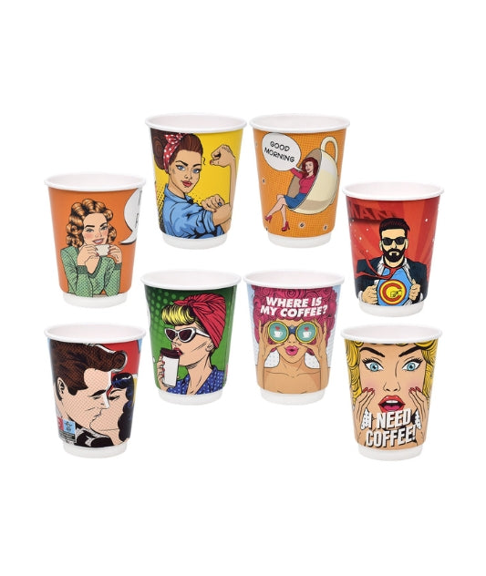 Take away paper cups 16oz mix 16pcs