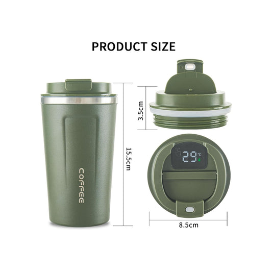 Smart Temperature Display Green Coffee Cup – 510 ml