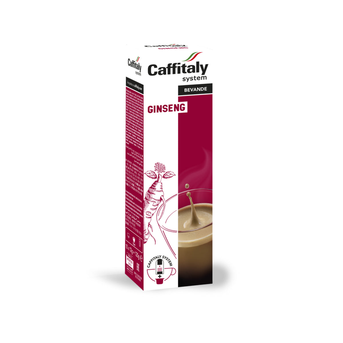 Caffitaly Ginseng coffee pod packaging on a white background